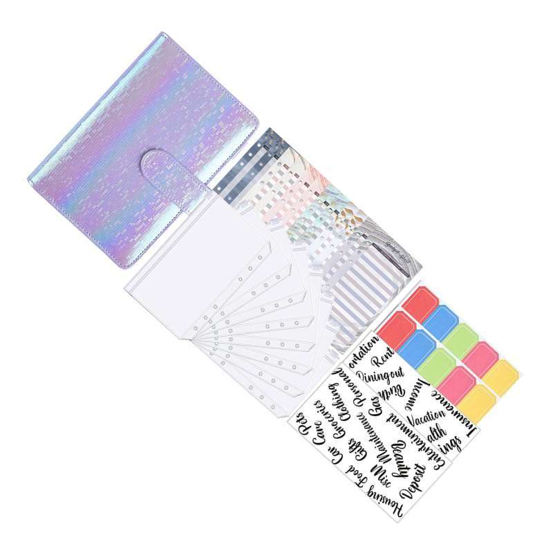 A6 Budget Binder Planner Label Sticker Notebook for Budgeting Expense  Saving Purple