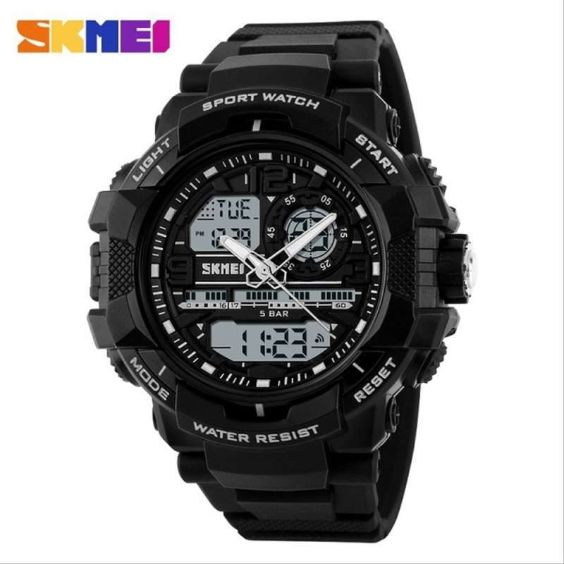 Promo Jam Tangan Pria SKMEI Original Strap Rubber Dual Time Free