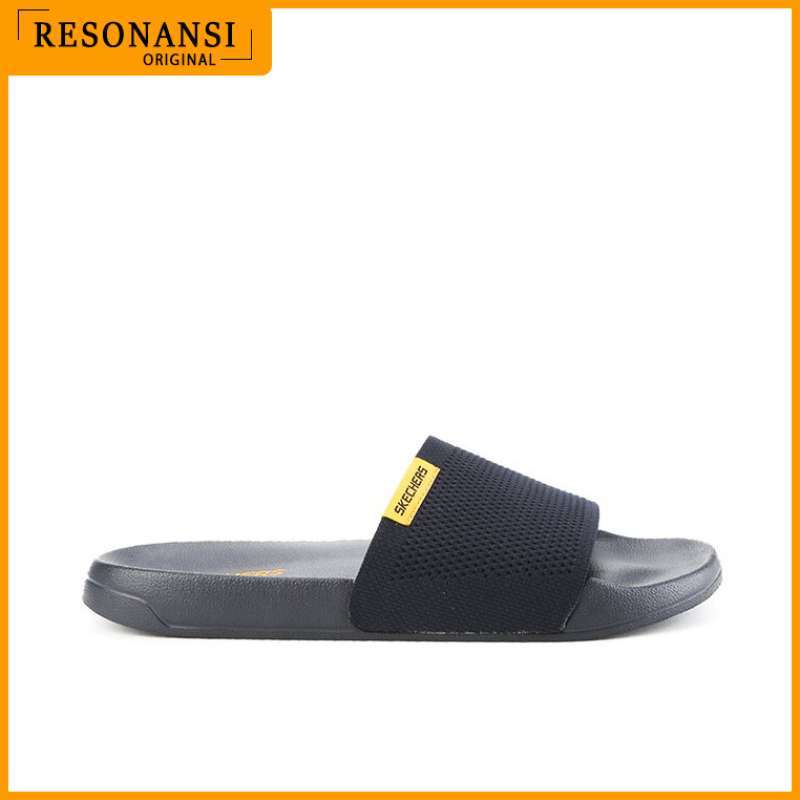 Jual Sandal Pria Terbaru Skechers Original Slide Side Lines Navy