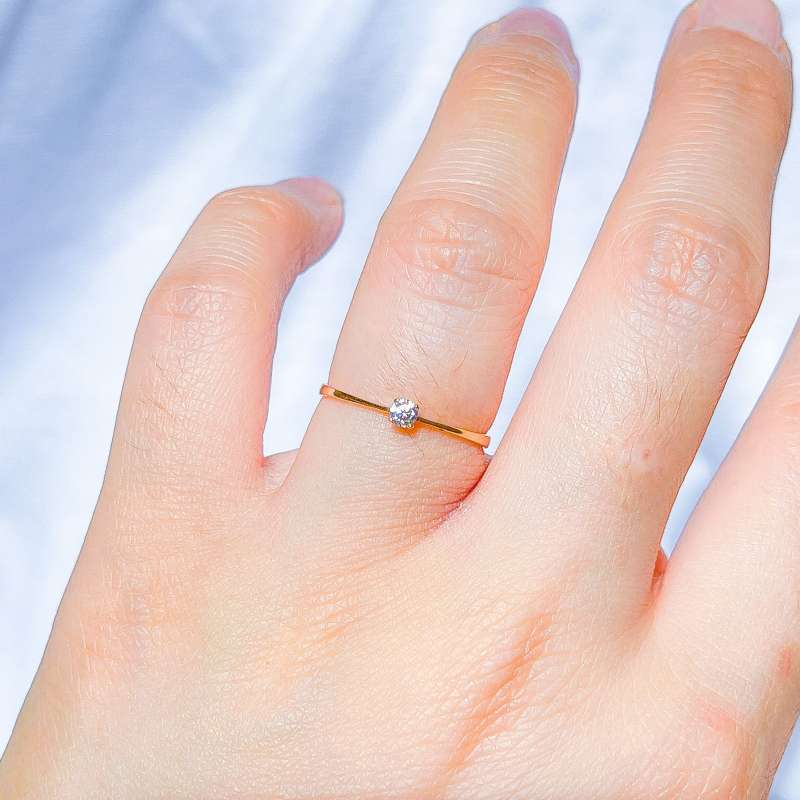 Cincin solitaire single clearance diamond
