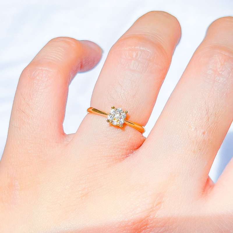 Jual Cincin emas asli kadar 700 70 16k solitaire diamond look