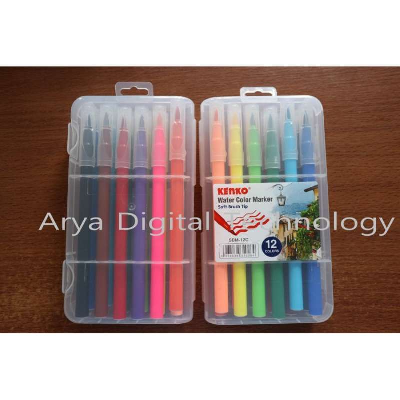 Water Color Marker Soft Brush Tip - 12 Color