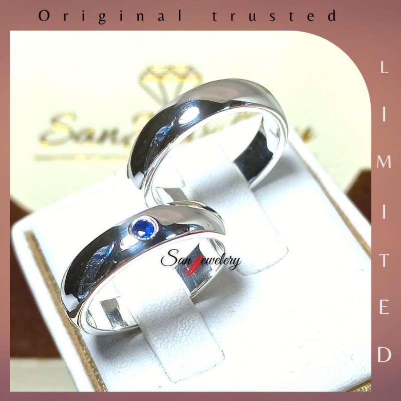 Cincin couple wedding ring lamaran kawin nikah pasangan tunangan emas putih  03