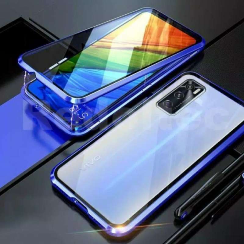 Case Magnetic VIVO V20 SE Duoble Kaca depan belakang full Cover Ori - Main Image