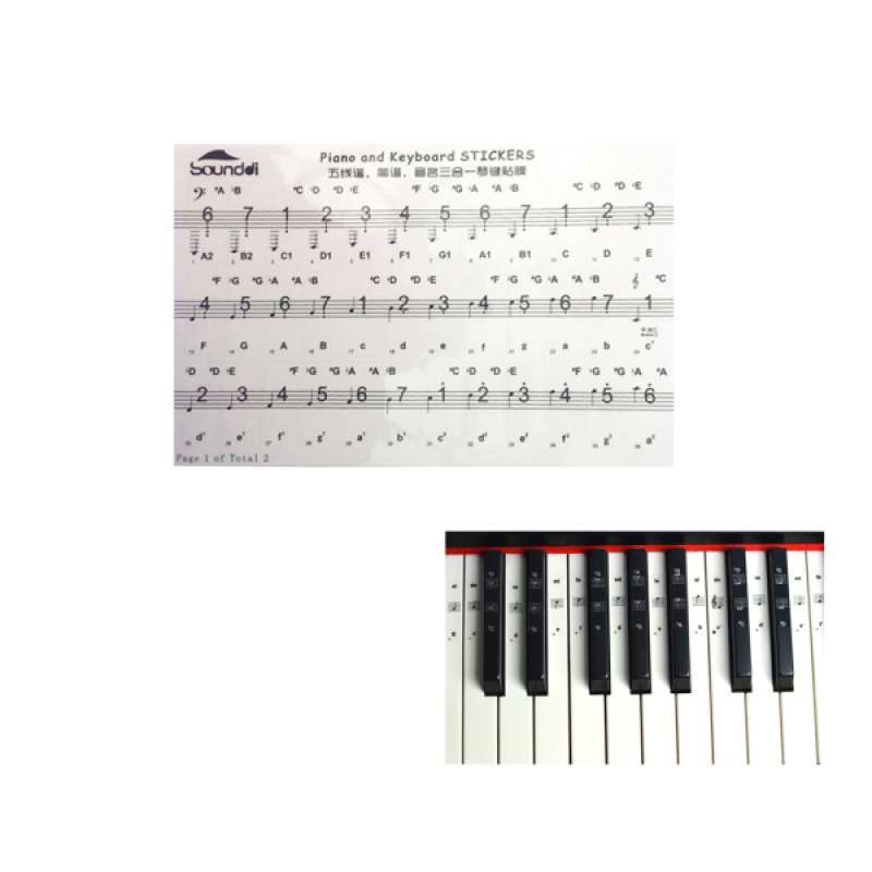 Promo OEM Clear Electronic Keyboard Piano Key Sticker for 37 ...