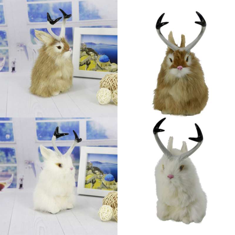 Vivid Jackalope Rabbit Easter Spring Bunny Desktop Ornament Creative Decor Gift