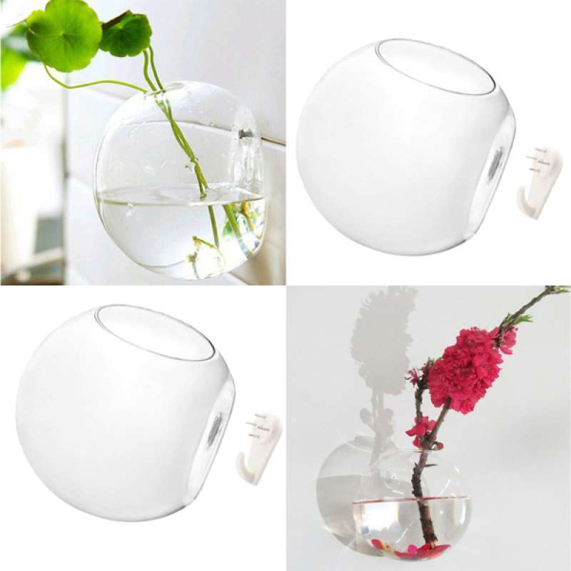 Jual Oem Glass Flower Pot Wall Hanging Planter Decor 2 Pcs