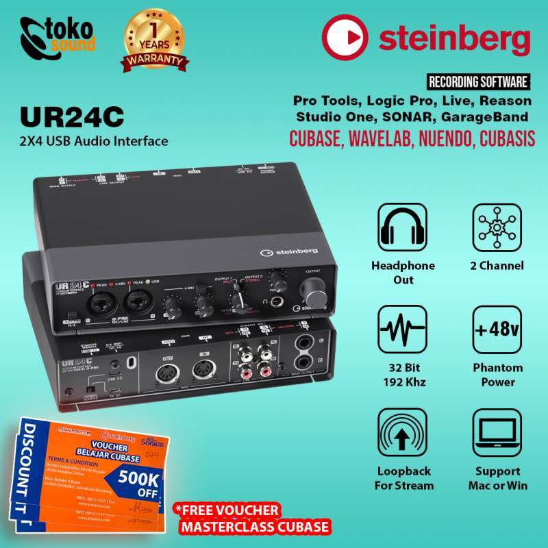 Jual Steinberg Ur24c - 2in/4out USB-C Audio Interface 32-bit