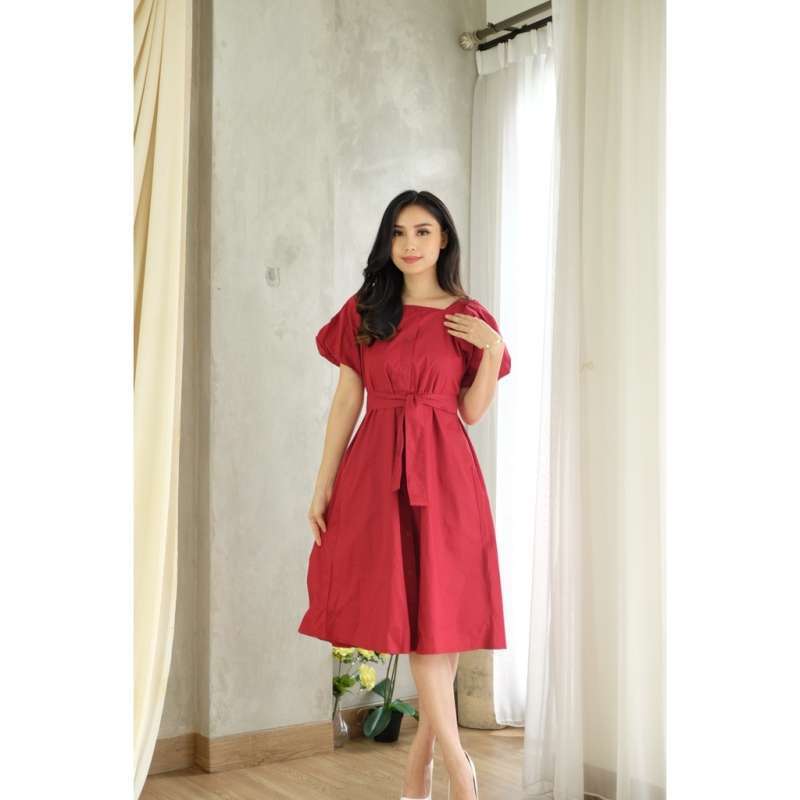 KUROTA SHOP PAKAIAN MIDI DRESS WANITA AUGUST DRESS DRESS NATAL DRESS PARTY SERIES L3957