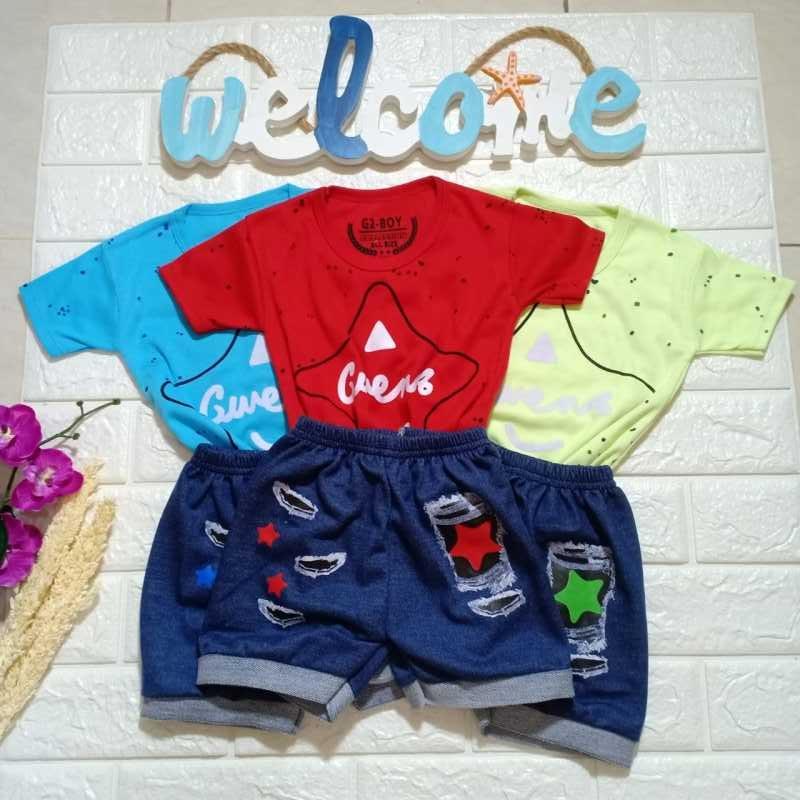 Jual Junior Baby Shop G2 Boy Setelan Baju Kaos Warna Random Online September 2020 Blibli Com