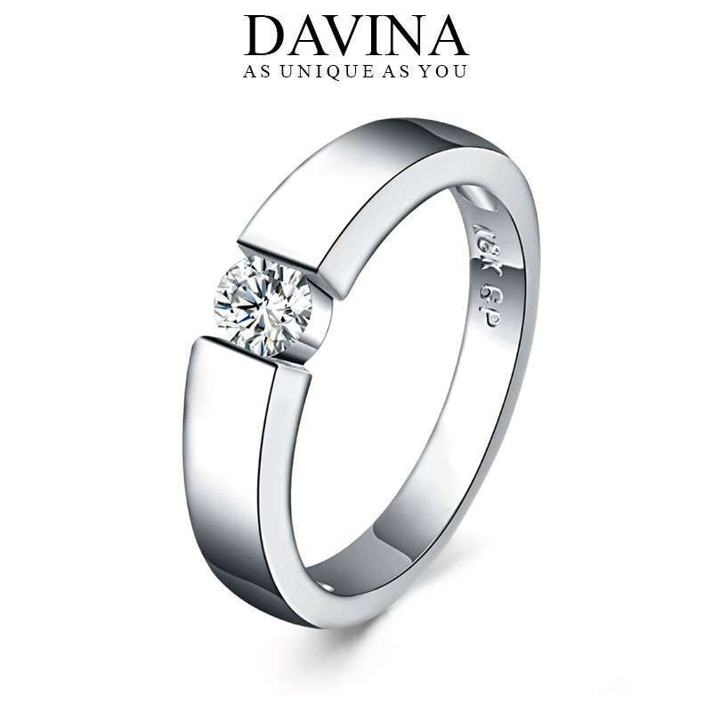 Jual Cincin Wanita Fashion DAVINA Lylli Ring Lapis Emas Putih 18K