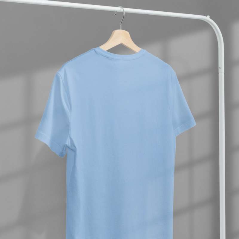 Jual T Shirt Polos Cotton Combed 20s Unisex Warna Biru Muda Kaos