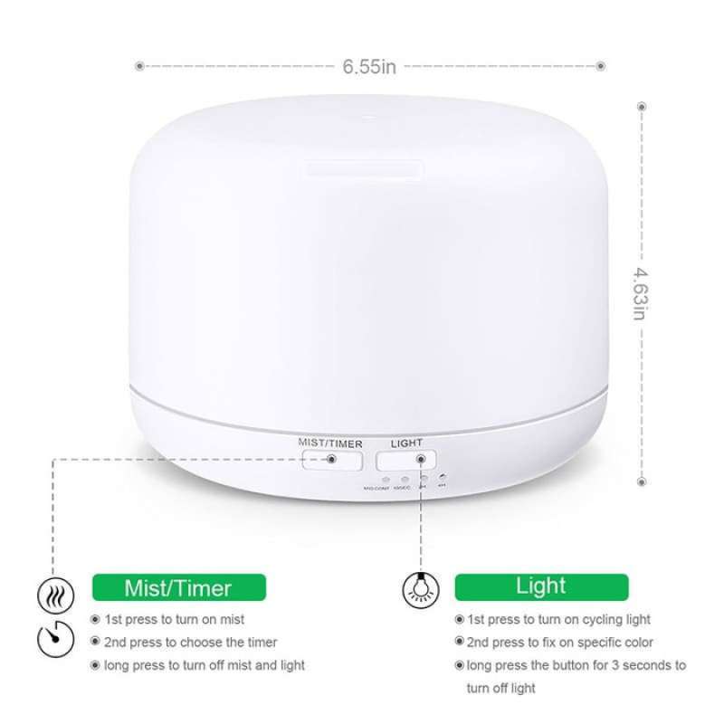 mjs air humidifier dengan lampu tidur 7 warna 300 ml