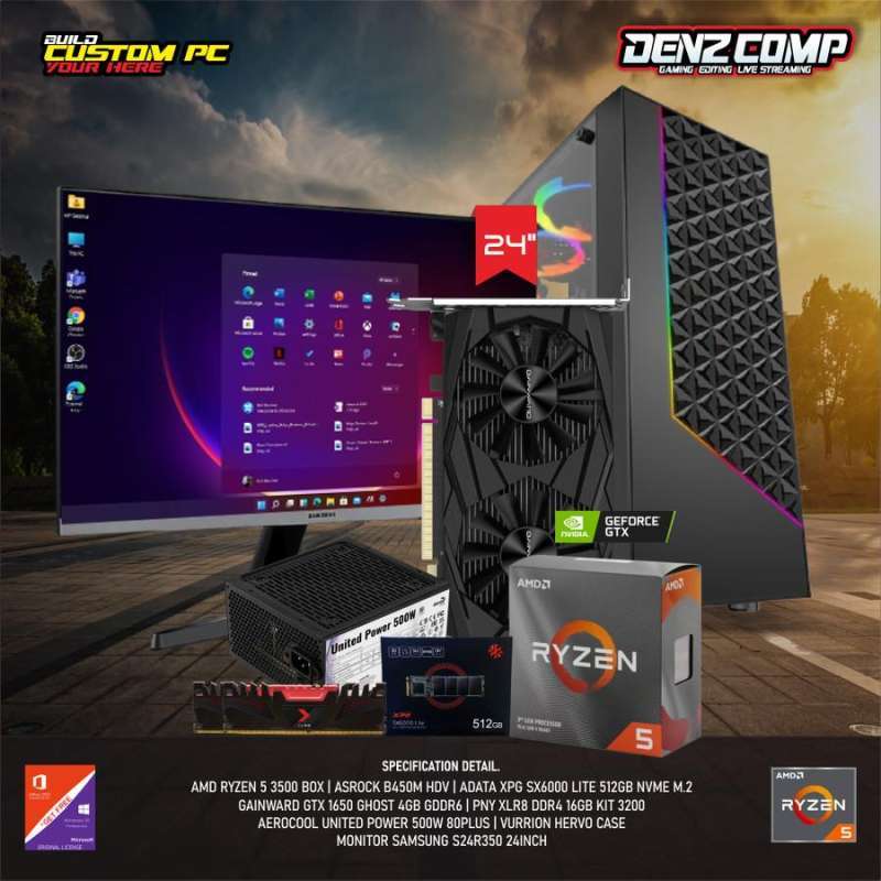 Gaming Pc Ryzen 5600x Gtx 1650 PC RAKITAN GeForce GTX 1650 I7