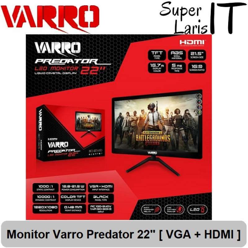 varro predator 22 inch monitor led murah garansi