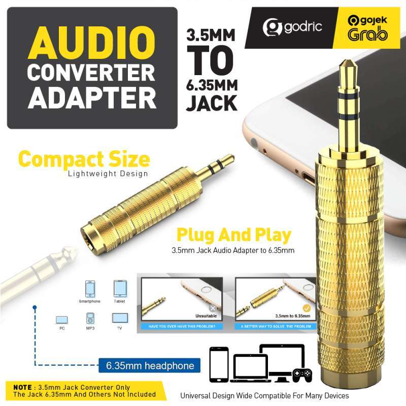 Audio Converter Jack 6.5mm to 3.5mm 