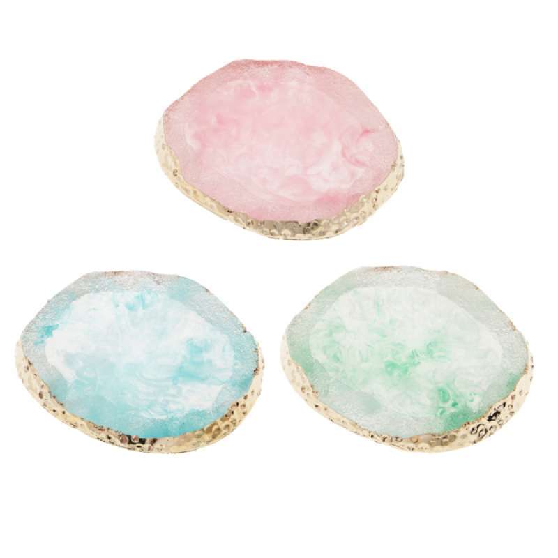 Drink Coaster Cup Mat Imitation Agate Display Pad Nail Art Palette blue