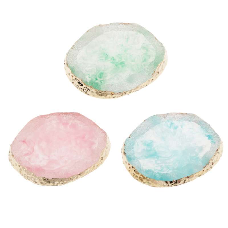 Drink Coaster Cup Mat Imitation Agate Display Pad Nail Art Palette blue