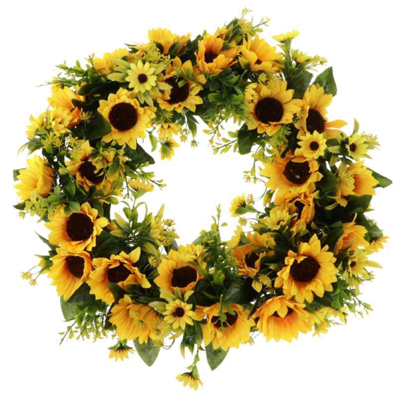 Jual Christmas Artificial Silk Sunflower Wreath Front Door Wall Decor Online Oktober 2020 Blibli Com