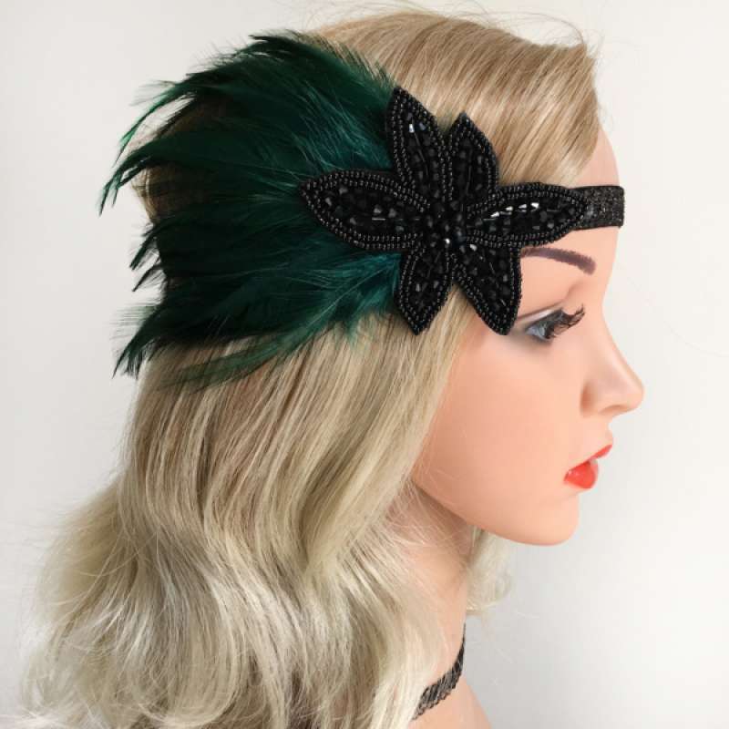 Promo 1920s Flapper Headband Feather 