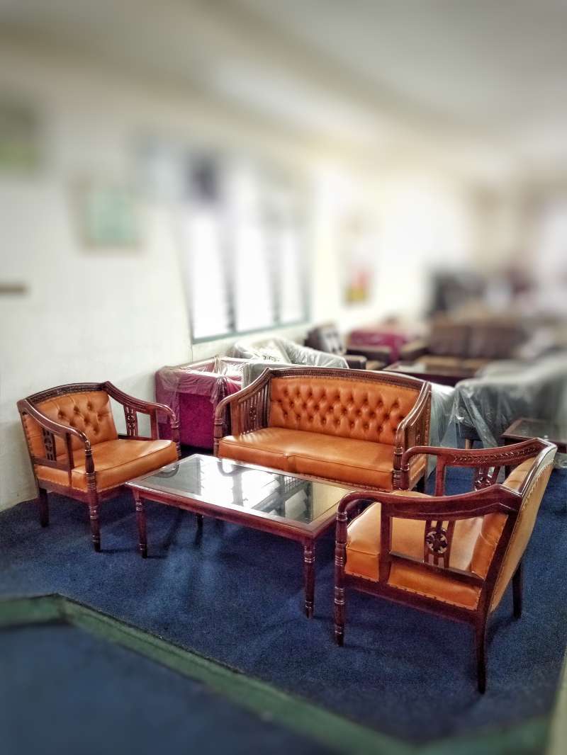 jual furniture - kursi tamu jati / sofa 211 + meja tamu + meja