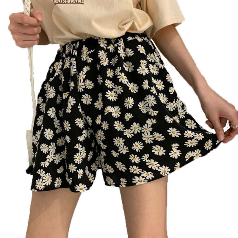 floral wide-leg casual shorts 