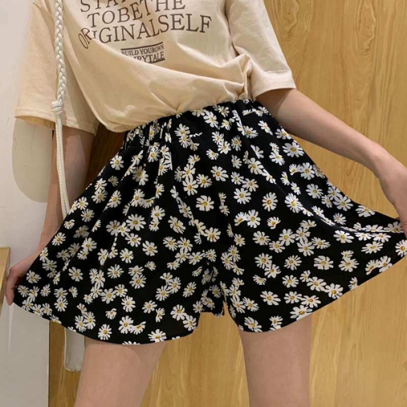 floral wide-leg casual shorts 