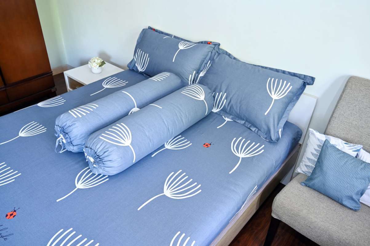Jual Leven Cotton DANDELION BLEU Sprei Katun Jepang Fitted ...