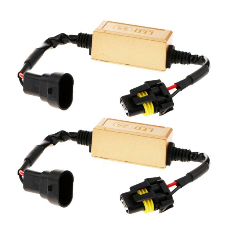 pair 9006 led headlight bulb anti flicker resistor canceller decoder