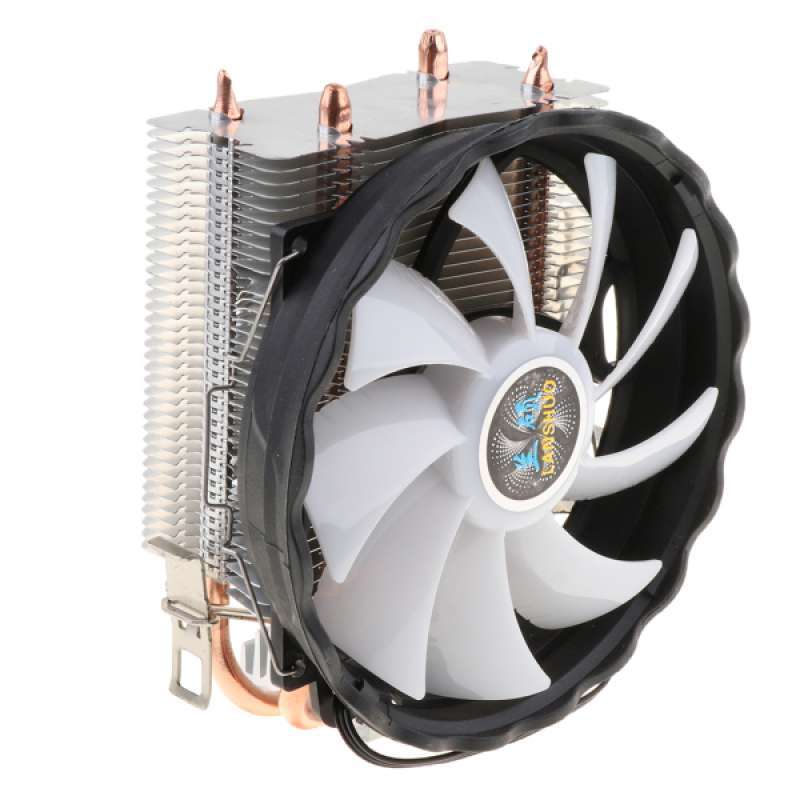 oem mute cooler heat sink with 120mm led fan dual copper pipes for pc cpu