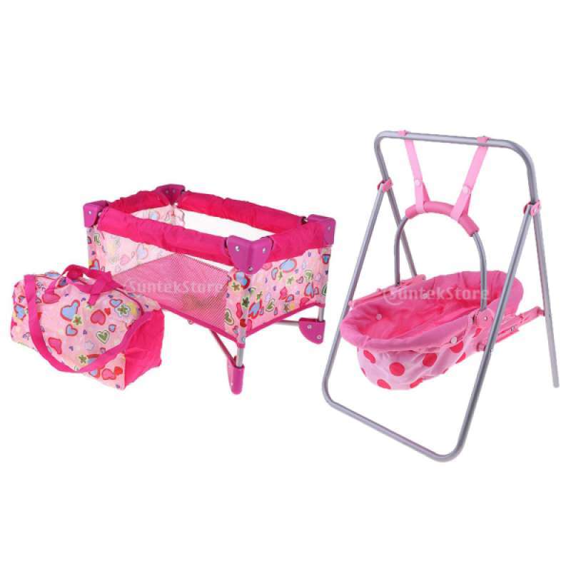 Jual Doll Swing Bassinet And Baby Doll Crib Bed Funny Playset Doll Pretend Toys Accessories Online Maret 2021 Blibli Baby doll rocking bed toy crib simulation gift pretend play game with music. doll swing bassinet and baby doll crib bed funny playset doll pretend toys accessories