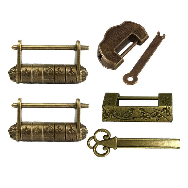 NEW 4 Small Medium Metal Pad locks Mini Brass Tiny Box Lock Keyed Jewelry 3 Keys