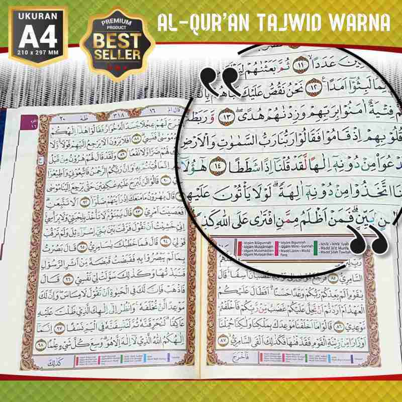 Jual Al Quran Non Terjemah Tajwid Warna Al Mitsaq A4 Hc Madina Quran Online April 2021 Blibli