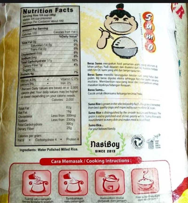 Beras Cap Merek Sumo Kuning 20kg Terbaru Agustus 2021 Harga Murah Kualitas Terjamin Blibli