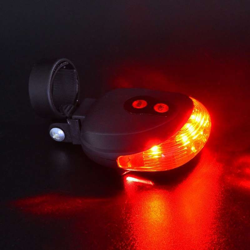 lampu belakang sepeda laser bicycle laser strobe taillight 5 led