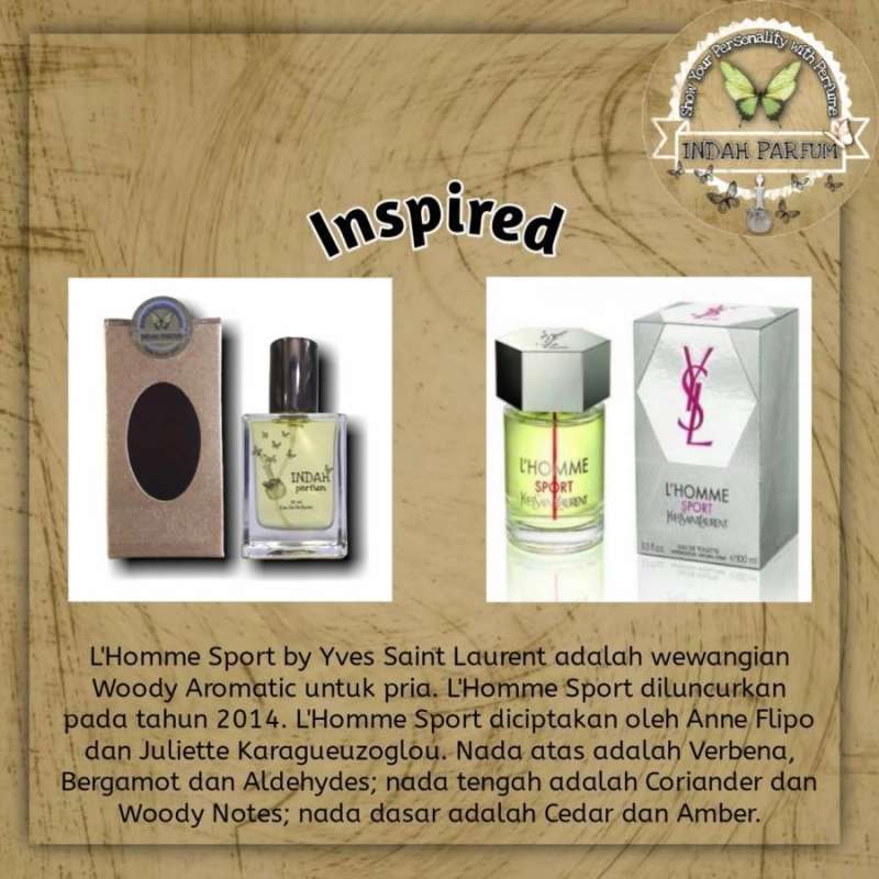 Indah Parfum by Inspired by Y5L L'H0MME SPORT kualitas premium 30 ML