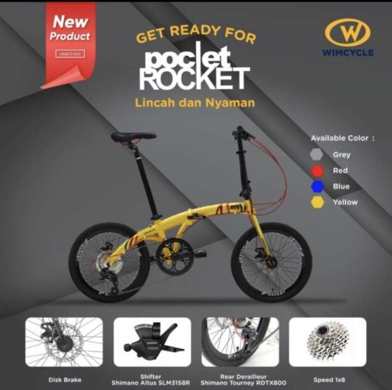 Jual Wimcycle Pocket Rocket 20 Folding Bike Terbaru Di Seller The Samz Serua Kota Depok Blibli