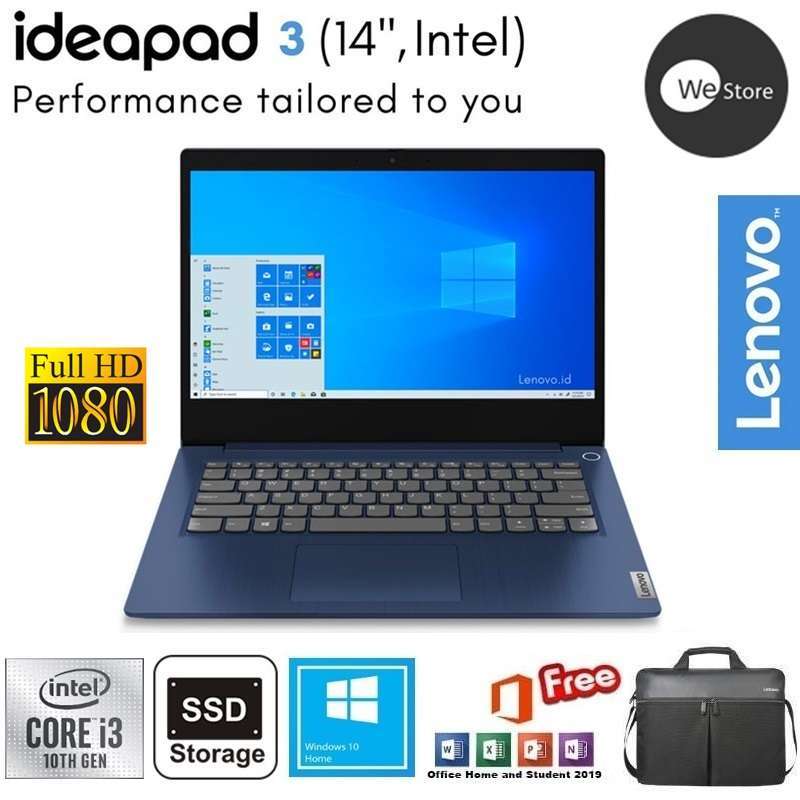 Jual Lenovo Ideapad Slim 3i 14iil05 Raid Notebook I3 1005g1 4gb 256gb Ssd 14fhd Win10 Office Home Student Blue Online November 2020 Blibli