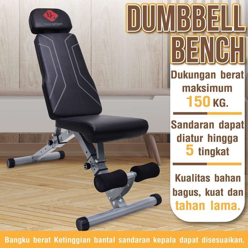 Jual BG Sport Sit Up Adjustable Dumbbell Bench Alat Olahraga