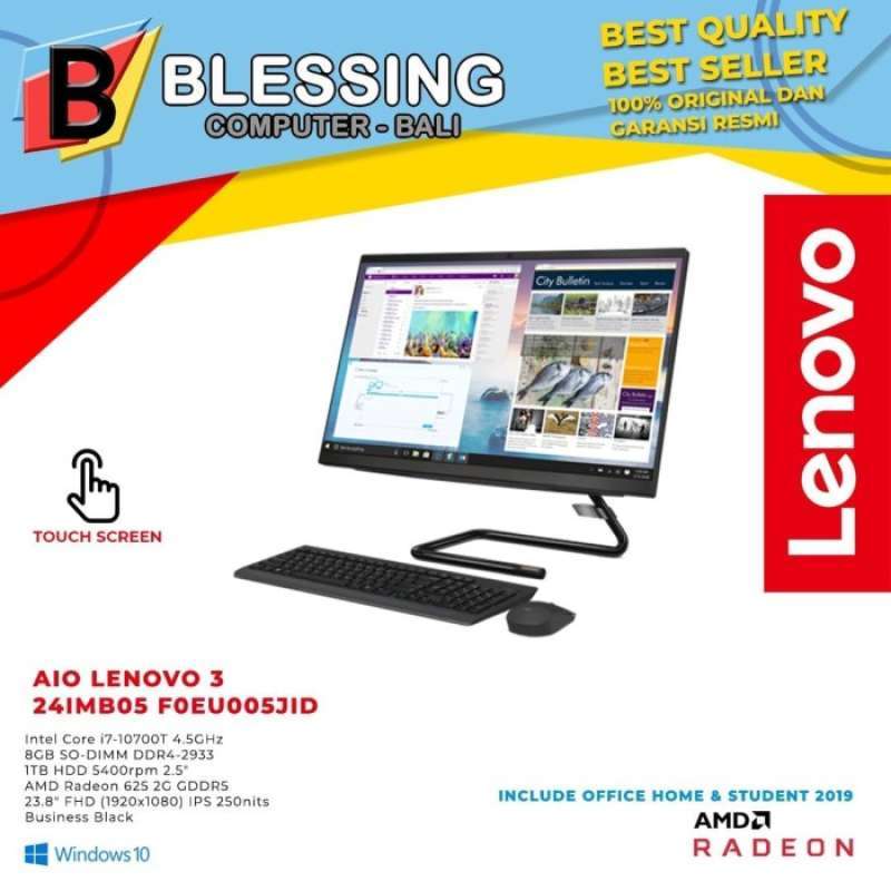 Jual Aio Lenovo 3 24imb05 F0eu005jid I7 10700t 8gb 1tb R625 2gb W10 Ohs Online Desember 2020 Blibli