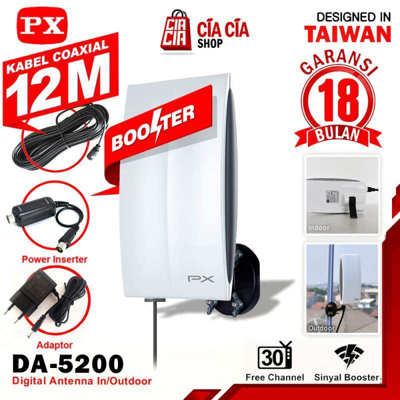 Jual Antena Tv Digital Analog Px Da 5200 Kabel 12m Antena Televisi Digital Antenna Tv Outdoor Indoor Online Desember 2020 Blibli