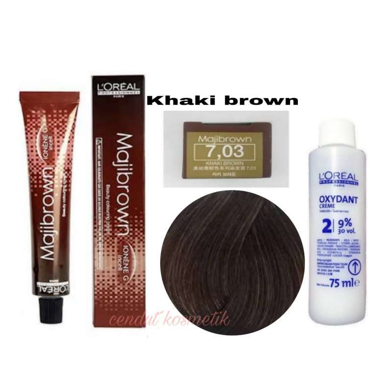 Promo L'oreal majibrown  khaki brown, hair color - 705 50ml + Oxidant  9% 75ml Diskon 5% di Seller Cendut kosmetik - Pasar Baru, Kota Jakarta  Pusat | Blibli