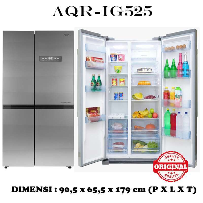 Jual Kulkas Aqua Aqr 575ig 528 Liter Side By Side Aqr 575 Ig Ready Free Ongkir Medan Terbaru Juli 2021 Blibli