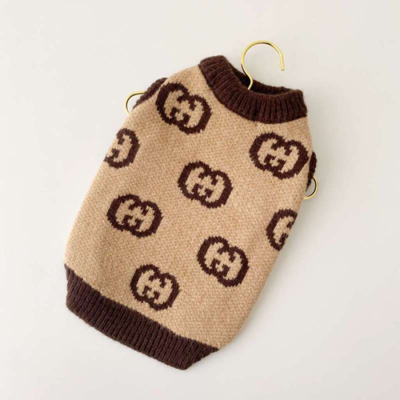 Poochi Brown Vest Sweater Dog Clothes