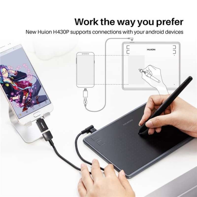 Jual Huion H430p Usb Signature Drawing Tablet Graphics Pen Osu Tablet Online November 2020 Blibli