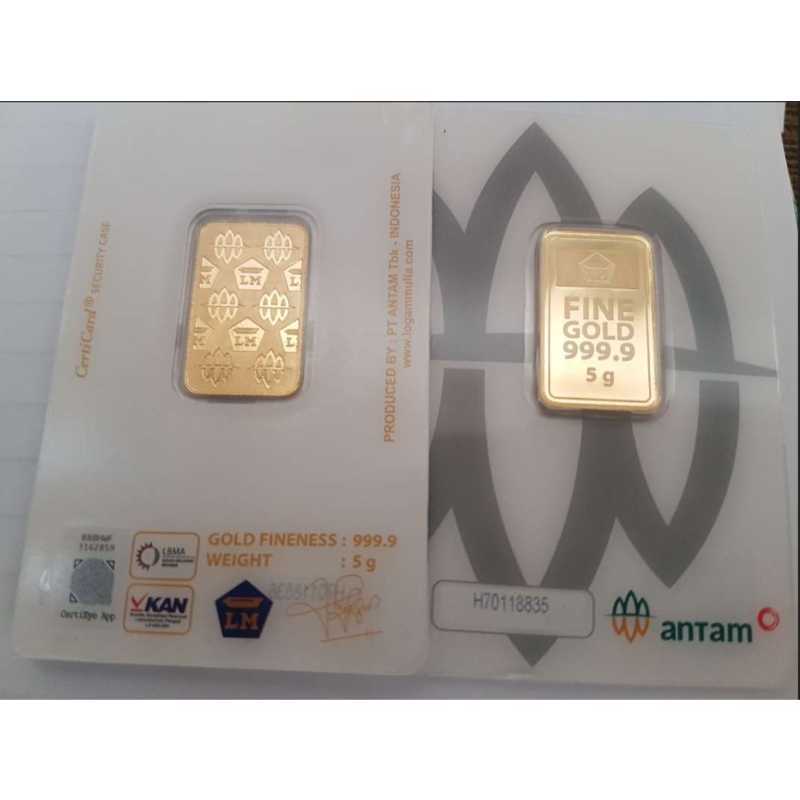 FG LOGAM MULIA EMAS ANTAM CERTICARD NEW PRESS MODEL 5 GRAM