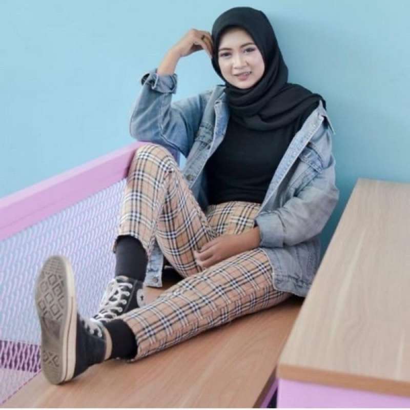 Jual CELANA TARTAN / BOXY TARTAN PANTS 