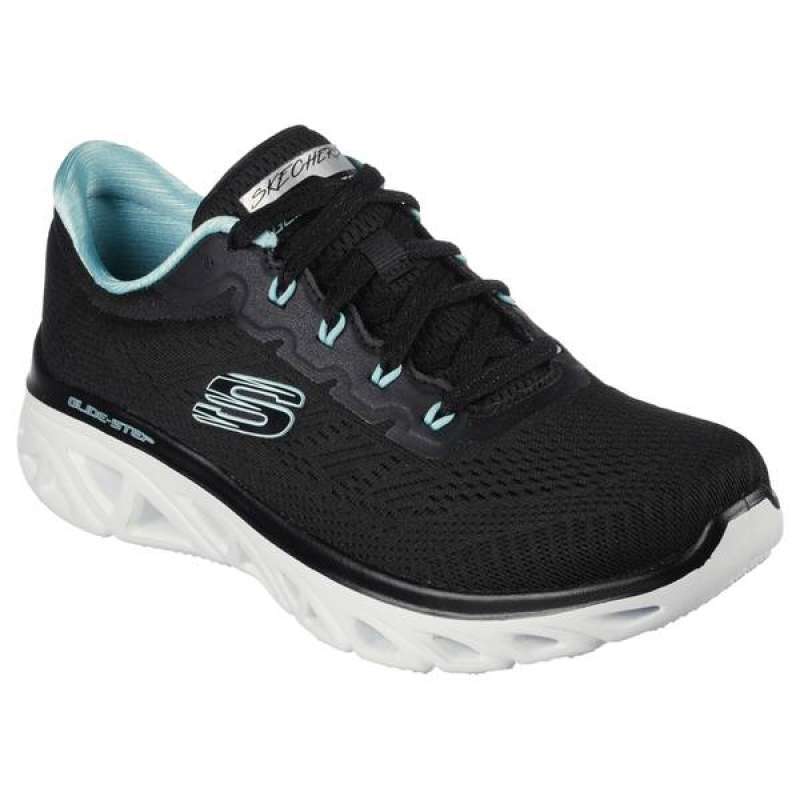 Jual ORI SEPATU WANITA SKECHERS GLIDE STEP SPORT 149940 BKTQ di