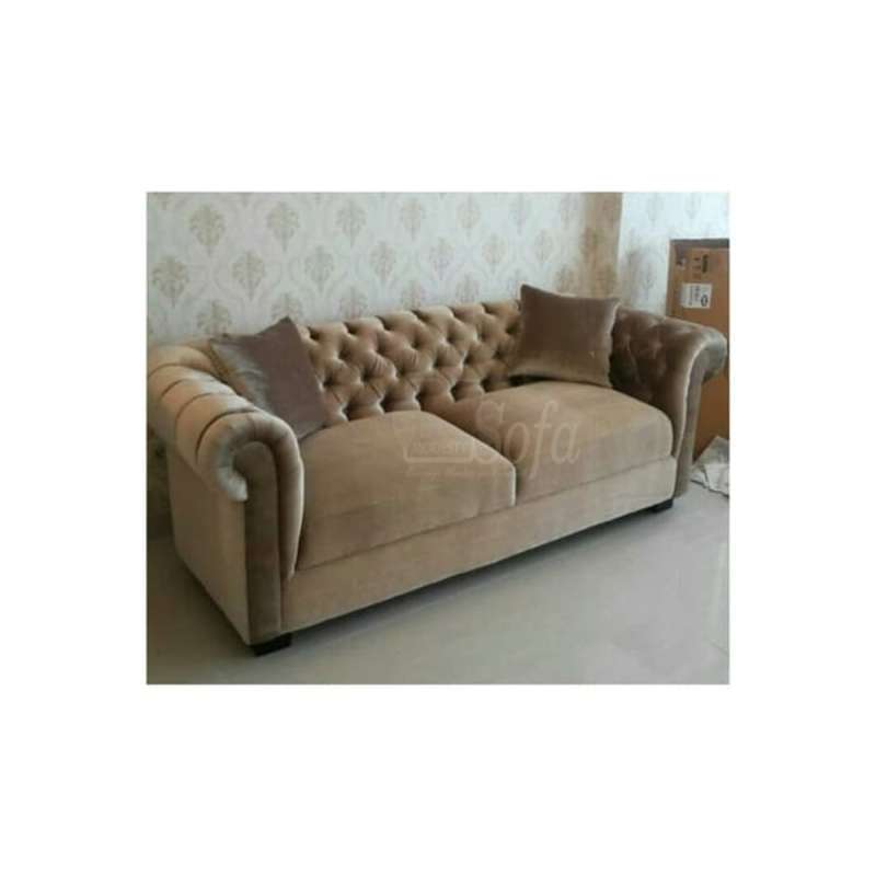 sofa minimalis burnet 2 seater kancing jumbo