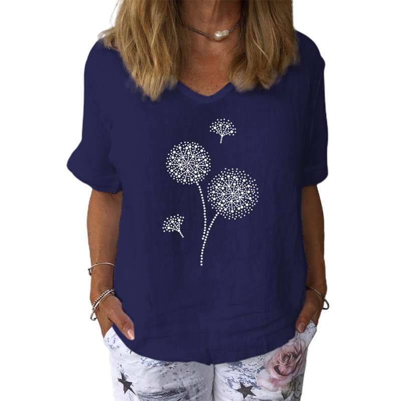 Promo Bluelans Women Casual V Neck 